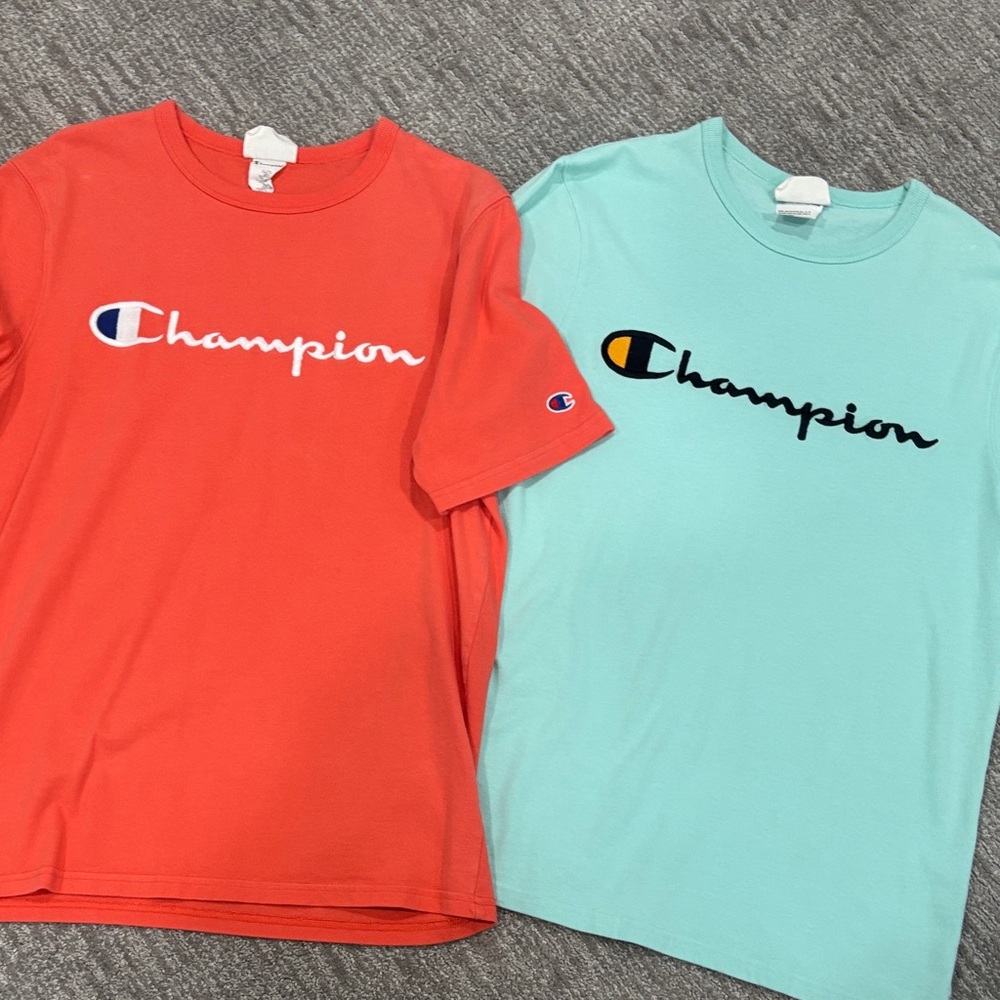Champion Short Sleeve Tees - Coral and Mint